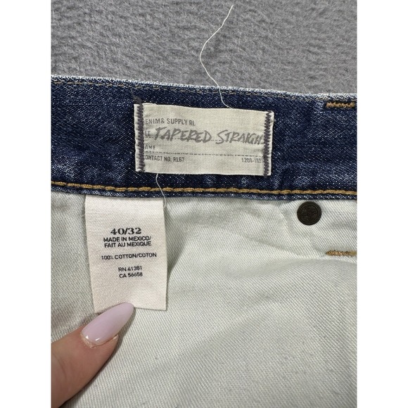 Denim & Supply Ralph Lauren Distressed Flag Print StraightJeans 40x32 Button Fly - Picture 6 of 10